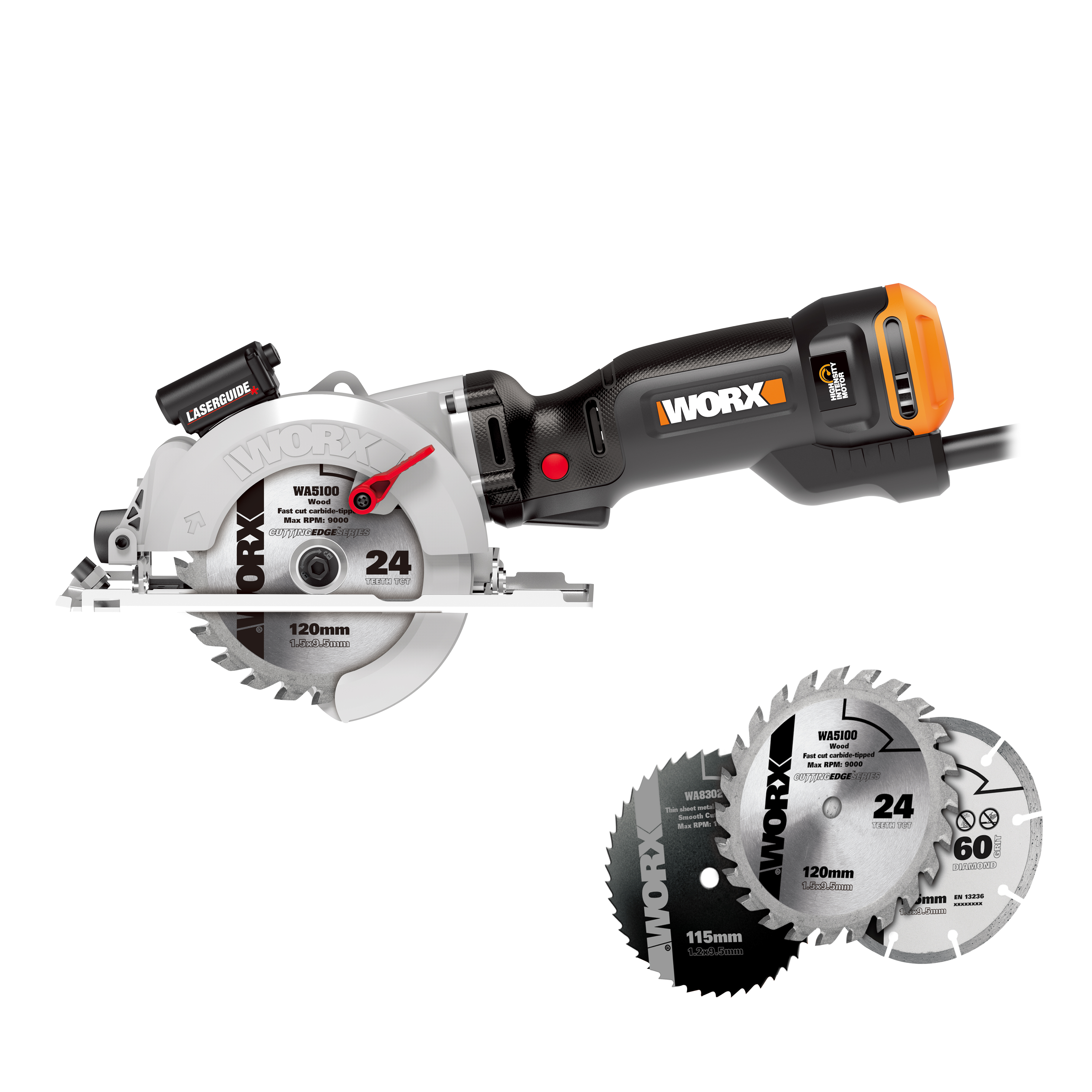 Worx DIY Worx WX437 Sierra circular Worxsaw XL 800W 120mm